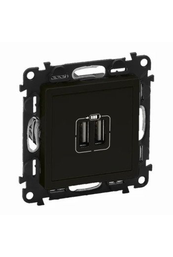 LEGRAND Valena Life 2xUSB Typ A Ladedose 2400mA Farbe: Schwarz