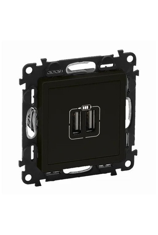 LEGRAND Valena Life 2xUSB Typ A Ladedose 2400mA Farbe: Schwarz