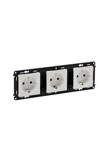 LEGRAND Valena Life Schutzkontaktsteckdose 3-fac h EBS Farbe: Ultraweiß + Dose
