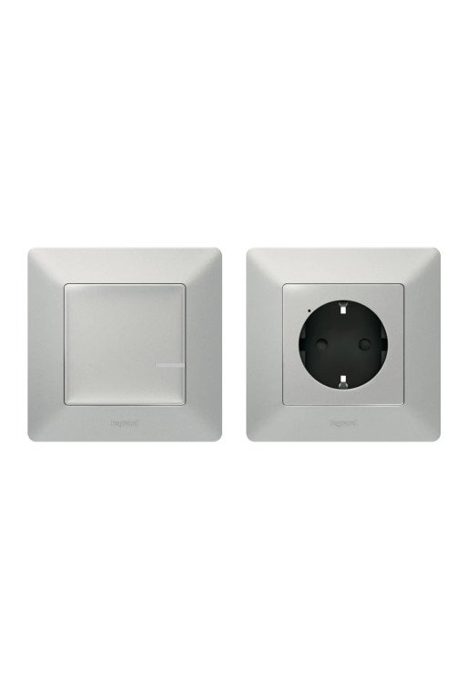 LEGRAND Valena Life with Netatmo STAND-ALONE-SET Steckdose + Sender Farbe: Aluminium
