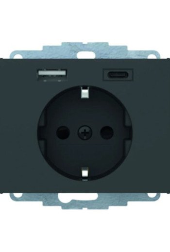 BERKER K.1 SSD mit 1x USB A/1x USB C anthrazit matt