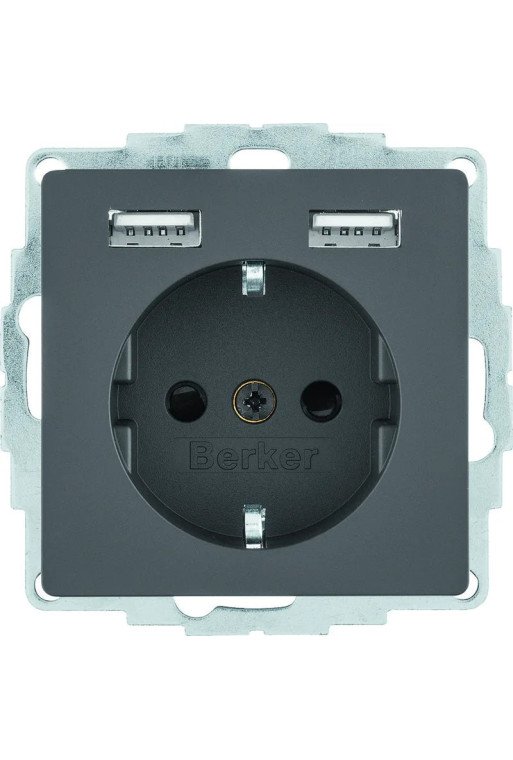 BERKER Q.x SSD mit 2fach USB 2