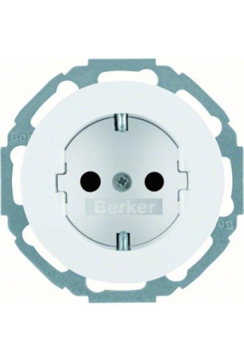 BERKER Steckdose SCHUKO Serie R.classic polarwe iß