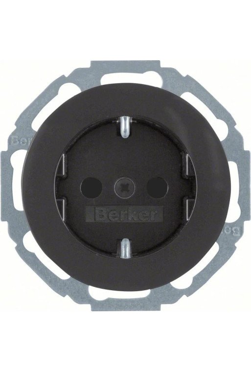 BERKER Steckdose SCHUKO Serie R.classic schwarz 