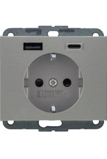 BERKER Steckdose SCHUKO/USB AC 20W PD Kx edelst