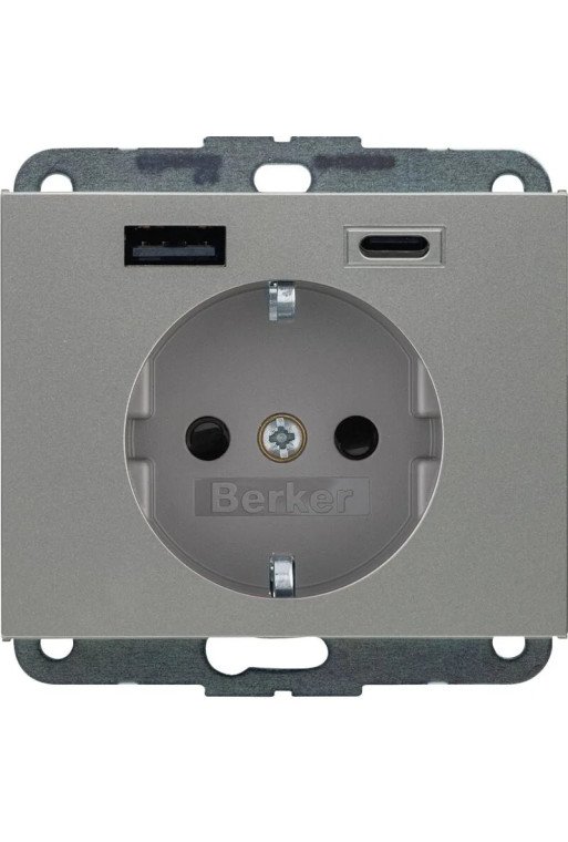 BERKER Steckdose SCHUKO/USB AC 20W PD Kx edelst