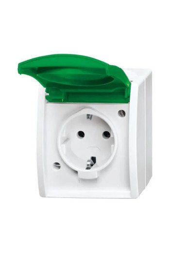 BUSCH-JAEGER AP Schuko grün 20 EWN-13-54
