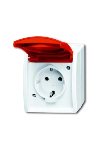 BUSCH-JAEGER AP Schuko-STDWN rot 20 EW/DVN-54