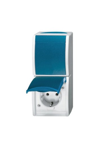 BUSCH-JAEGER FR AP Kombi Schuko/Wechsel Ocean IP44