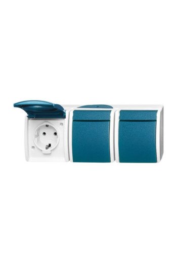 BUSCH-JAEGER FR AP Steckdose 3-fach waagrecht Ocean IP44