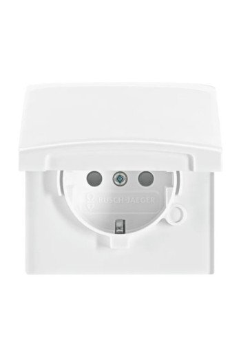 BUSCH-JAEGER Steckdose mit Klappdeckel+Kinderschutz Allwetter IP44 alpinweiß
