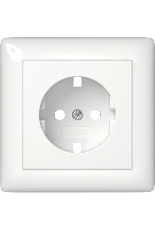 GIRA Abd. SCHUKO-Steckd. Vollpl. System 55 Reinweiss