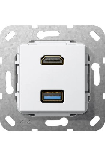GIRA HDMI™ USB 3.0 A K-Peitsche Einsatz Reinw eiß