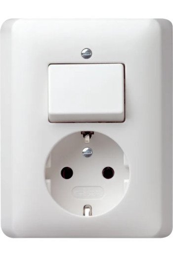 GIRA Kombi AusWe/SCHUKO Vollpl. Standard 55 R einweiß m