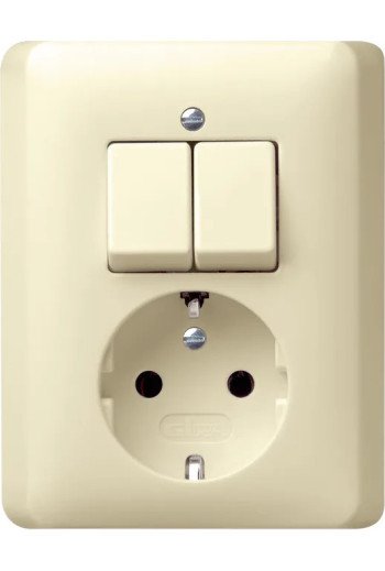 GIRA Kombi Serien/SCHUKO Vollpl. Standard 55 Cremeweiß
