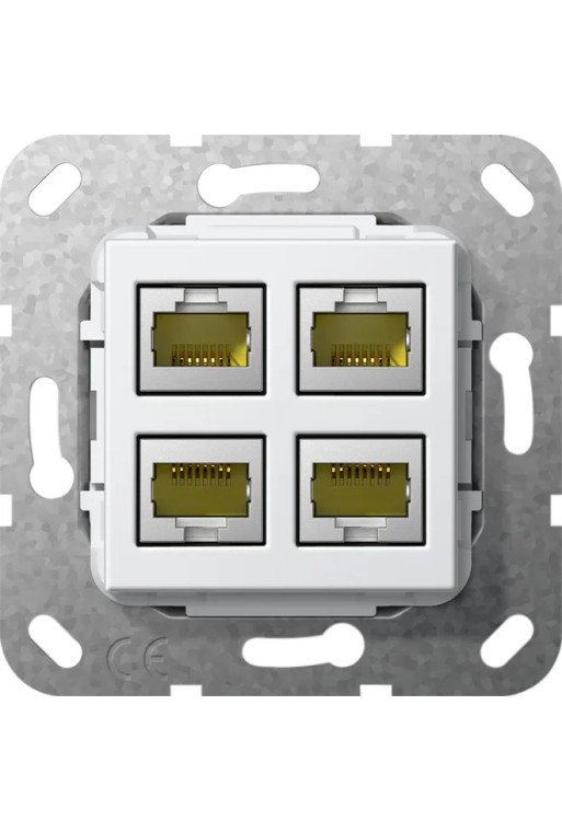 GIRA MJ RJ45 Cat.6A 10 Gbit 4f Einsatz Reinwe iß