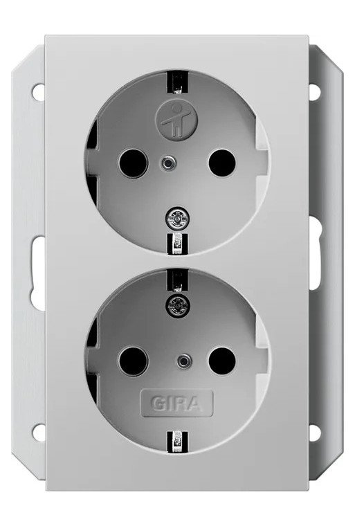 GIRA SCHUKO 2f SH f. UP-Dose 1f System 55 Gra u m