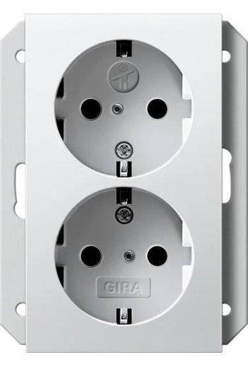 GIRA SCHUKO 2f SH f. UP-Dose 1f System 55 Rei nweiß