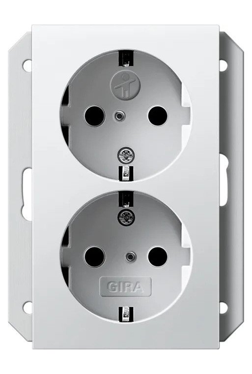 GIRA SCHUKO 2f SH f. UP-Dose 1f System 55 Rei nweiß