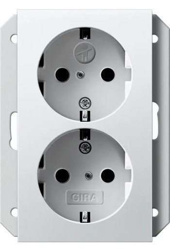GIRA SCHUKO 2f SH f. UP-Dose 1f System 55 Rei nweiß m