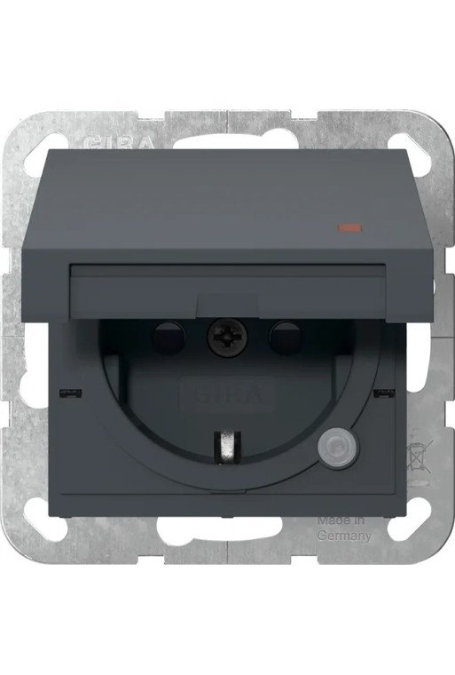 GIRA SCHUKO KD Kontroll + SH System 55 Anthra zit