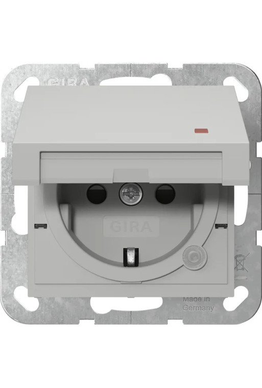 GIRA SCHUKO KD Kontroll + SH System 55 Grau m