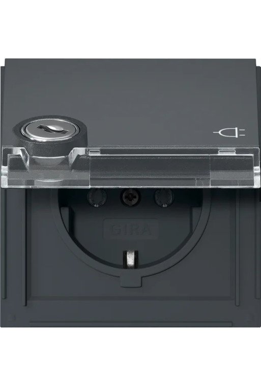 GIRA SCHUKO KD Schloss gleich + BSF Gira TX_4 4 Anthrazit