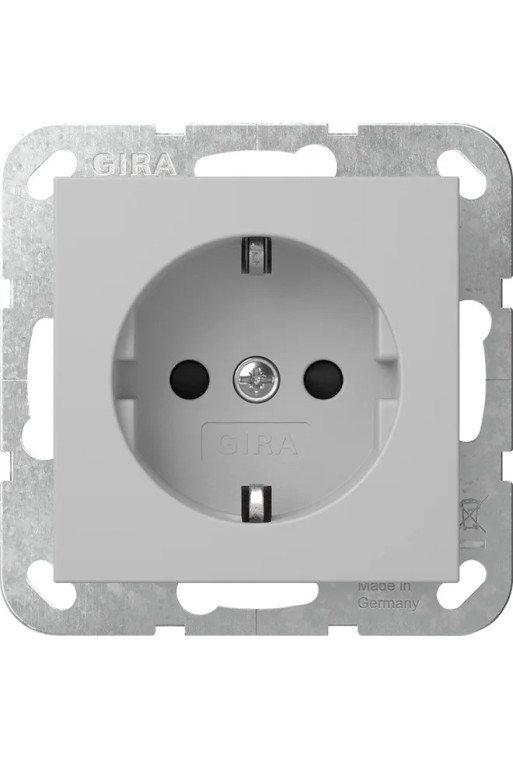 GIRA SCHUKO LED-Leuchte + SH o.Kr. System 55 Grau m