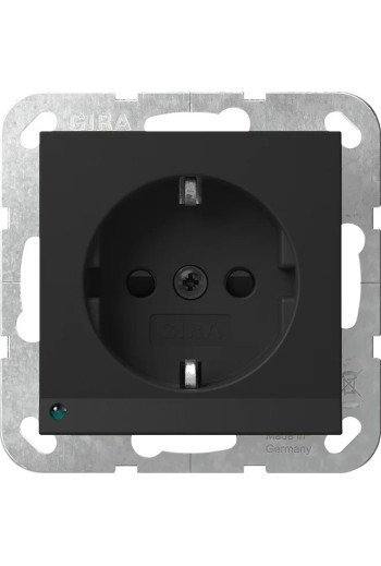 GIRA SCHUKO LED-Leuchte + SH System 55 Schwar z m