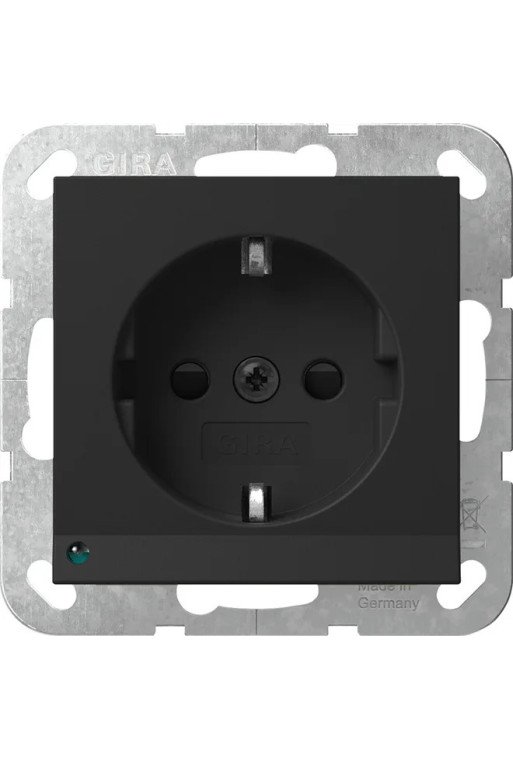 GIRA SCHUKO LED-Leuchte + SH System 55 Schwar z m
