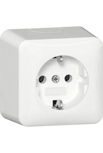 GIRA SCHUKO-Steckd. + Montagepl. AP Reinweiß