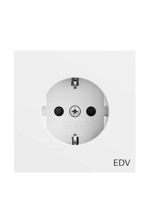 GIRA SCHUKO-Steckd. Aufdruck EDV + SP System 70 Reinweiß m(lack.)