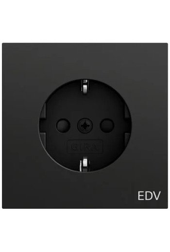 GIRA SCHUKO-Steckd. Aufdruck EDV + SP System 70 Schwarz m(lack.)
