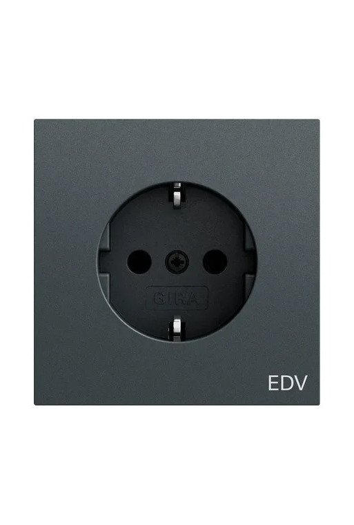 GIRA SCHUKO-Steckd. Aufdruck EDV System 70 An thrazit(lack.)