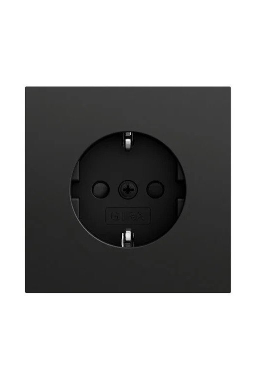 GIRA SCHUKO-Steckd. SP o.Kr. System 70 Schwar z m(lack.)
