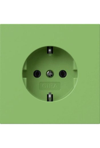 GIRA SCHUKO-Steckd. SV Flächenschalter Grün